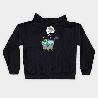 Boilng frog, global warming Kids Hoodie